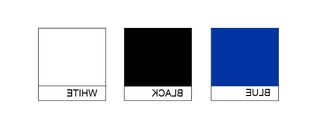 色卡显示GVSU颜色:潘通301蓝色，黑色和白色.